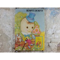 1970S Humpty Dumpty Kinderzimmer Poster, Vintage Rhyme, Von Rustcraft Grußkarten, Wandkunst Dekor von Lampposted