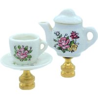 Teekanne & Teetasse Vintage Porzellan Lampen Endstücke von LampsandFinials