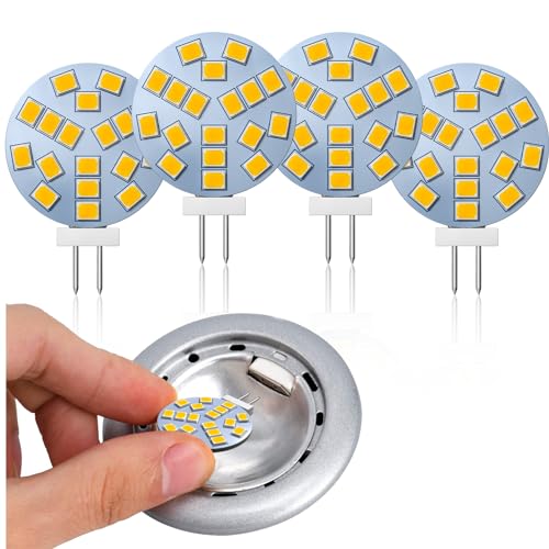 Lamptobe G4 LED 12V Warmweiss, 2W entspricht 20W Halogen, G4 Bi-Pin-Sockel, AC/DC 12V, 2700K, 120 ° Weitwinkel, 220LM, Geeignet zum Unterbauleuchte, Nicht Dimmbar, 4er Pack von Lamptobe