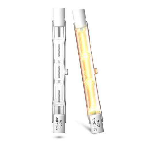 Lamptobe 78mm R7S Halogenstab Warmweiß 2800K Dimmbar, R7S Halogen Leuchtmittel 78mm 120W 230V, R7S Halogen Birne J78 Linear Halogenlampe für Stehleuchten und Landschaftsbeleuchtung, 2 Stück Lamptobe 78mm R7S Halogenstab Warmweiß 2800K Dimmbar, R7S Halogen Leuchtmittel 78mm 120W 230V, R7S Halogen Birne J78 Linear Halogenlampe für Stehleuchten und Landschaftsbeleuchtung, 2 Stück von Lamptobe