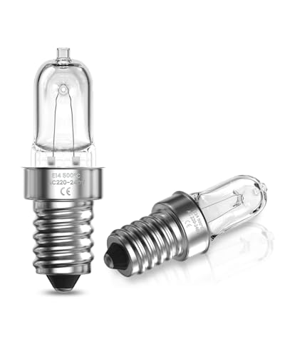 Lamptobe Backofenlampe E14 42W - 500 Grad Hitzebeständig SES E14 Backofen Glühbirne Warmweiß 2700K AC 220-240V Dimmbar für Himalaya Salzlampe, Mikrowelle, Backofen, Kühlschrank, Wachswärmer (2er-Pack) von Lamptobe