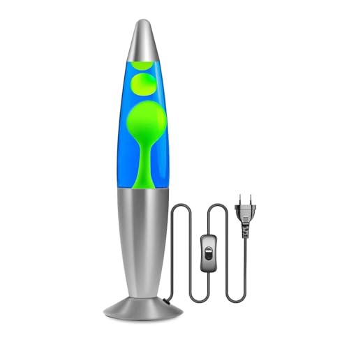 Lamptobe Lavalampe Blau und Grün Dekorative Lavalampen Klassische Retro Lavaleuchte mit 2 X R39 E14 Glühbirne, EU-Stecker,Deko Lampe für Deko Schlafzimmer, 1,85m Kabel, Retro Motion Retroleuchte von Lamptobe