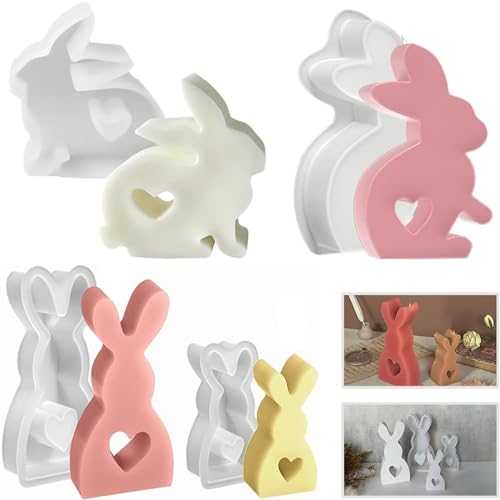 Silicone Mould Easter Bunny,Pack of 3 Silikonform Osterhase, Kaninchen Gießform Ostern, 3D Kreative Silikonform für Kerzenherstellung,Silicone Rabbit Casting Moulds for Gips,Sojawachs Kerzen Silicone Mould Easter Bunny,Pack of 3 Silikonform Osterhase, Kaninchen Gießform Ostern, 3D Kreative Silikonform für Kerzenherstellung,Silicone Rabbit Casting Moulds for Gips,Sojawachs Kerzen von Lamvpiny