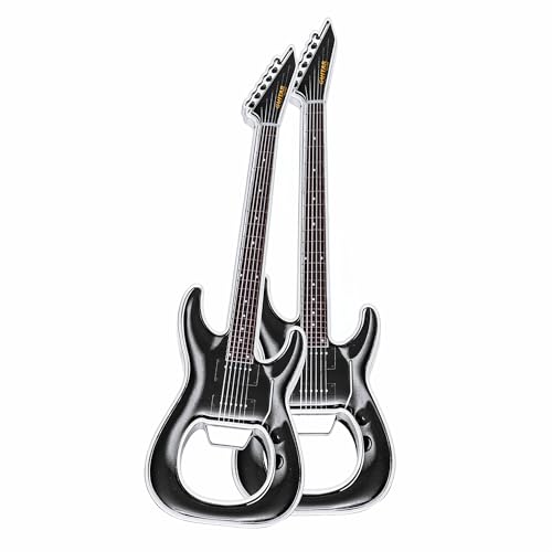 LanHong 2 Stück/Set Flaschenöffner Bierflaschenöffner Gitarrenform Flaschenöffner Gitarre Geschenk Küchenhelfer für Trinker Musikgitarrenliebhaber (Cool Black) von LanHong