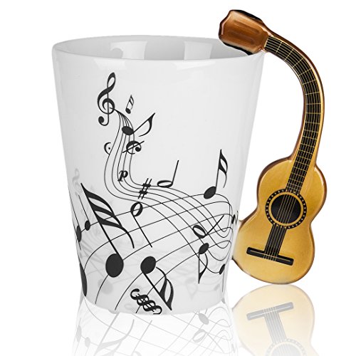 lanhong – 400 ml Gitarre Becher Kaffee Tasse Keramik Musik Gitarre Tasse Geschenk für Freund... large holz von LanHong