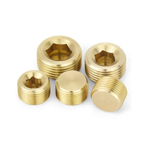 1 Stück NPT1 Messing flache End Set Schraube, sechseckige Rohrstecker 1 Stück NPT1 Messing flache End Set Schraube, sechseckige Rohrstecker von LanMaiXun