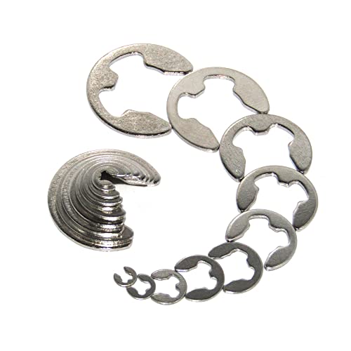 100 Stück 7 mm E-Clip Sicherungsring Externer Sicherungsring Sprengring GB896 - Edelstahl 304 (Silber) von LanMaiXun