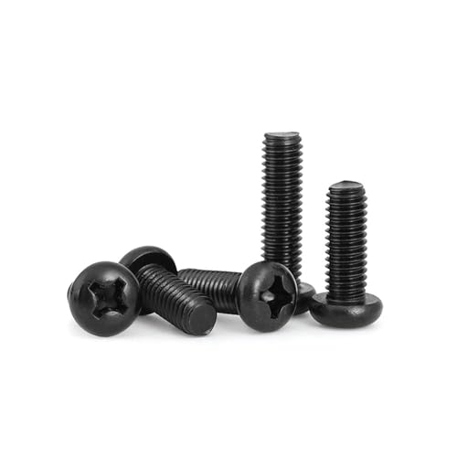 100stk M3×12mm Schwarze 304 Edelstahl Kreuz runde Kopf Schrauben, schwarze Zink Pfanne Kopf Schrauben von LanMaiXun