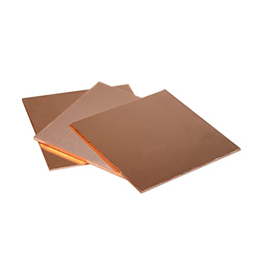 16 Stück 0.5mm×50mm×50mm 99.9% Reines Kupfer Kupferplatte Rotes Kupferblech T2 Cu MetallShee von LanMaiXun