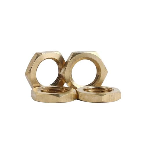 2 Stück M24-1.0（30mm×6mm） Messing dünne Muttern, Feingewinde Hex-Muttern von LanMaiXun