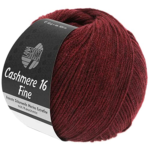 LANA GROSSA Cashmere 16 Fine | Kettengarn aus Kaschmir- und Merinowolle | Handstrickgarn aus 80% Schurwolle (Merino extrafine), 10% Kaschmir & Polyamid | 50g Wolle zum Stricken & Häkeln | 320m Garn von Lana Grossa