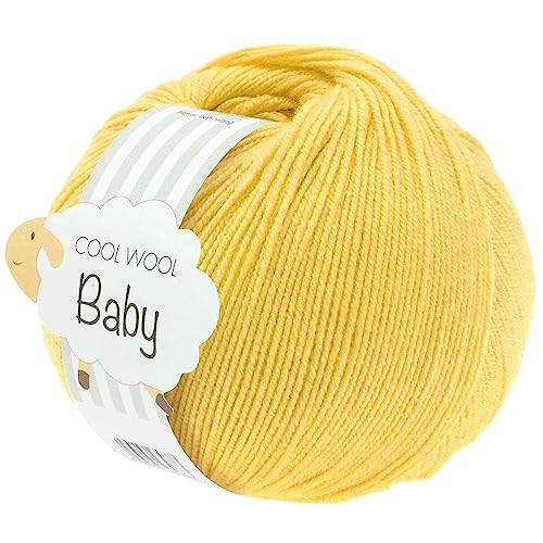 LANA GROSSA Cool Wool Baby | 100% Schurwolle Merino, filzfrei | Handstrickgarn aus 100% Schurwolle (Merino) | 50g Wolle zum Stricken & Häkeln | 220m Garn von Lana Grossa