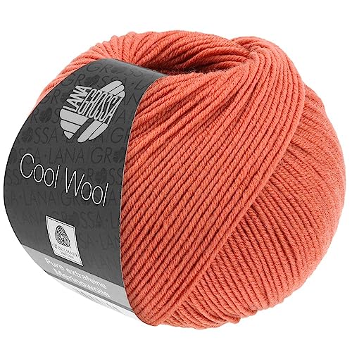 LANA GROSSA Cool Wool Uni | Extrafeine Merinowolle waschmaschinenfest und filzfrei | Handstrickgarn aus 100% Schurwolle (Merino extrafein) | 50g Wolle zum Stricken & Häkeln | 160m Garn von Lana Grossa