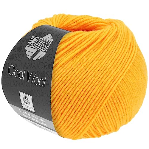 LANA GROSSA Cool Wool Uni | Extrafeine Merinowolle waschmaschinenfest und filzfrei | Handstrickgarn aus 100% Schurwolle (Merino extrafein) | 50g Wolle zum Stricken & Häkeln | 160m Garn von Lana Grossa