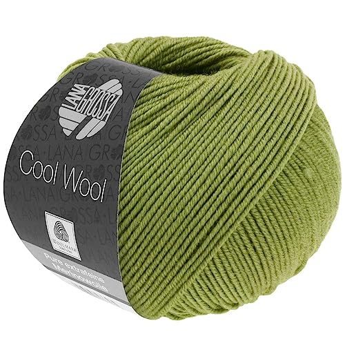 LANA GROSSA Cool Wool Uni | Extrafeine Merinowolle waschmaschinenfest und filzfrei | Handstrickgarn aus 100% Schurwolle (Merino extrafein) | 50g Wolle zum Stricken & Häkeln | 160m Garn von Lana Grossa