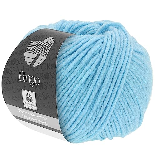 LANA GROSSA Bingo | Extrafeine Merinowolle waschmaschinenfest und filzfrei | Handstrickgarn aus 100% Schurwolle (Merino extrafein) | 50g Wolle zum Stricken & Häkeln | 80m Garn von Lana Grossa