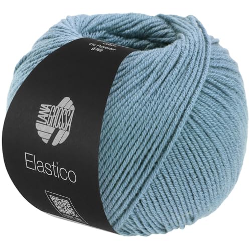 LANA GROSSA Elastico | Baumwoll-Klassiker mit leichtem Stretchanteil | Handstrickgarn aus 96% Baumwolle & 4% Polyester (Elite)| 50g Wolle zum Stricken & Häkeln | 160m Garn von Lana Grossa