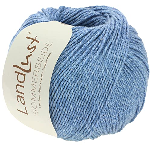 LANA GROSSA Landlust Sommerseide | Feines & leichtes Baumwoll-Seidengarn | Handstrickgarn aus 50% Seide & 50% Baumwolle | 50g Wolle zum Stricken & Häkeln | 170m Garn von Lana Grossa