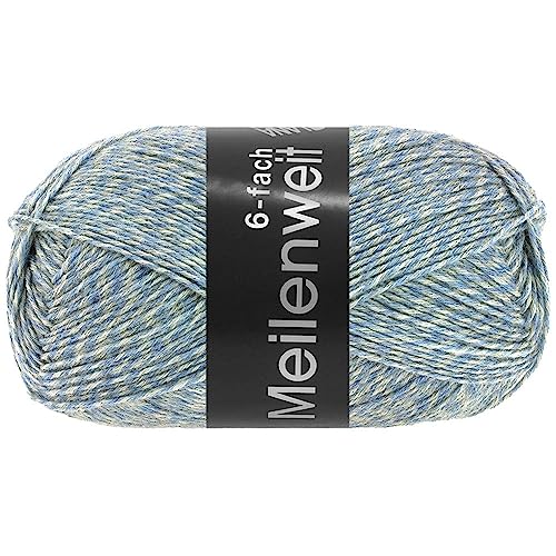 MEILENWEIT 6-fach 150g SPEZIAL print 8502 - Hellblau/Ecru von Lana Grossa