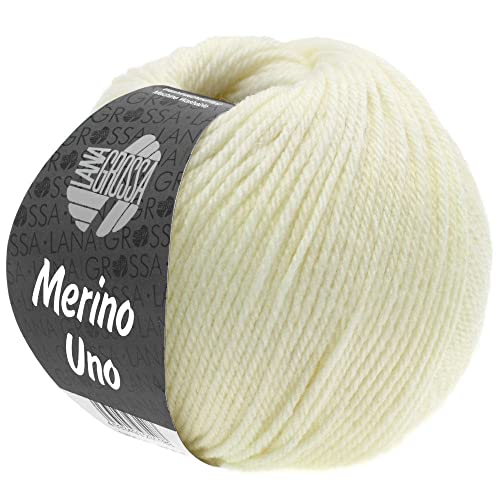 LANA GROSSA Merino Uno | Klassische Merinowolle mit Superwash-Ausrüstung | Handstrickgarn aus 100% Schurwolle (Merino) | 50g Wolle zum Stricken & Häkeln | 125m Garn von Lana Grossa