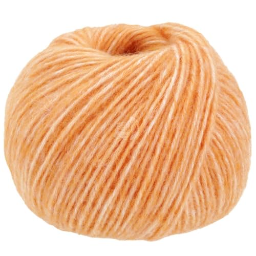 LANA GROSSA Natural Alpaca Pelo | Flauschige Netzgarnstruktur aus Baumwolle gefüllt mit Baby Alpakafasern und Merino Schurwolle | 50g Wolle zum Stricken & Häkeln | 125m Garn von Lana Grossa