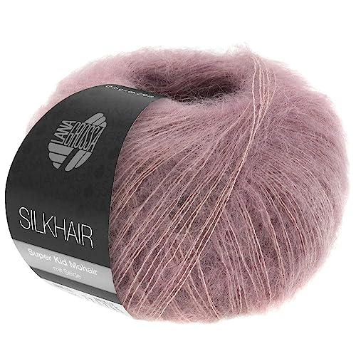 LANA GROSSA Silkhair | Feines Lace-Garn aus Superkid Mohair mit Seide | Handstrickgarn aus 70% Mohair (Superkid) & 30% Seide | 25g Wolle zum Stricken & Häkeln | 210m Garn von Lana Grossa