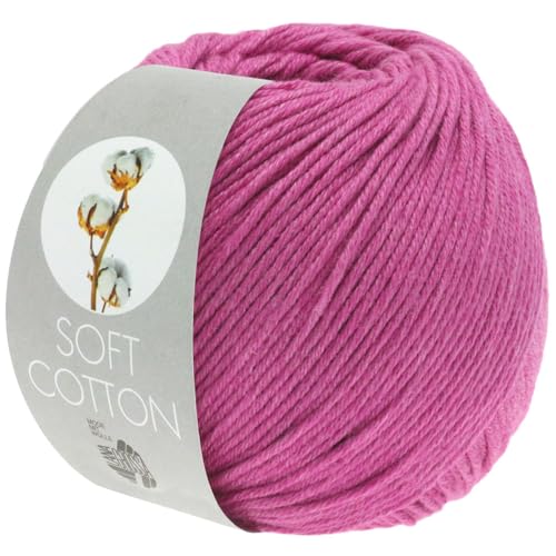 LANA GROSSA Soft Cotton | Weiches Baumwollgarn mit modernem Mikrofaseranteil | Handstrickgarn aus 70% Baumwolle & 30% Polyacryl | 50g Wolle zum Stricken & Häkeln | 140m Garn FB14 von Lana Grossa