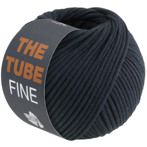 LANA GROSSA The Tube Fine | Dünnes, gefülltes Baumwollschlauchbändchen - ideal für Dekoartikel & Taschen | Handstrickgarn aus Baumwolle & Polyamid | 100g Wolle zum Stricken & Häkeln | 140m Garn FB120 von Lana Grossa