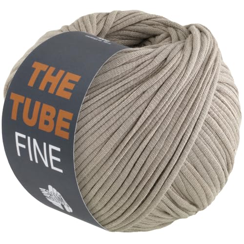 LANA GROSSA The Tube Fine | Dünnes, gefülltes Baumwollschlauchbändchen - ideal für Dekoartikel & Taschen | Handstrickgarn aus Baumwolle & Polyamid | 100g Wolle zum Stricken & Häkeln | 140m Garn von Lana Grossa