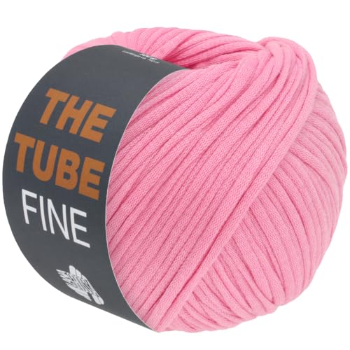 LANA GROSSA The Tube Fine | Dünnes, gefülltes Baumwollschlauchbändchen - ideal für Dekoartikel & Taschen | Handstrickgarn aus Baumwolle & Polyamid | 100g Wolle zum Stricken & Häkeln | 140m Garn von Lana Grossa