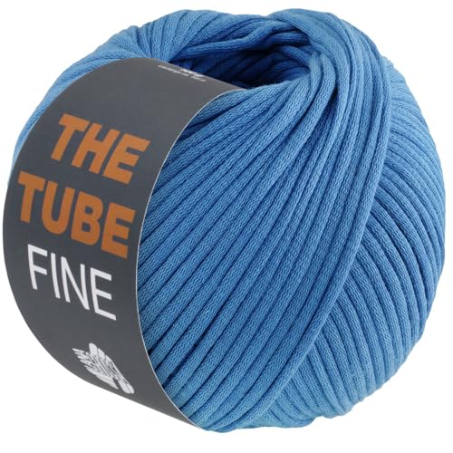 LANA GROSSA The Tube Fine | Dünnes, gefülltes Baumwollschlauchbändchen - ideal für Dekoartikel & Taschen | Handstrickgarn aus Baumwolle & Polyamid | 100g Wolle zum Stricken & Häkeln | 140m Garn FB121 von Lana Grossa