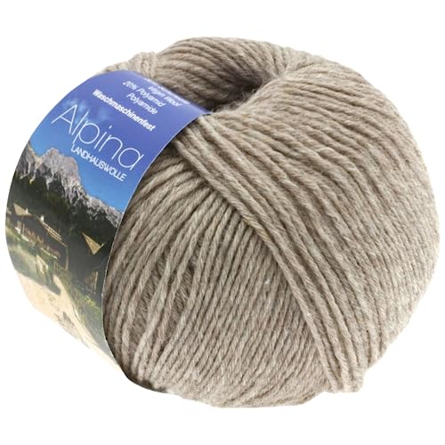 Lana Grossa Alpina Landhauswolle 001 Hellbraun 100g von Lana Grossa