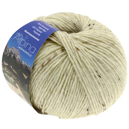 Lana Grossa Alpina Landhauswolle 010 Natur meliert 100g von Lana Grossa