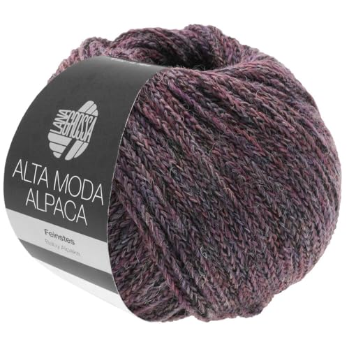 Lana Grossa Alta Moda Alpaca 020 Brombeer/Grau meliert von Lana Grossa