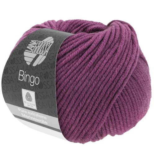 LANA GROSSA Bingo | Extrafeine Merinowolle waschmaschinenfest und filzfrei | Handstrickgarn aus 100% Schurwolle (Merino extrafein) | 50g Wolle zum Stricken & Häkeln | 80m Garn von Lana Grossa