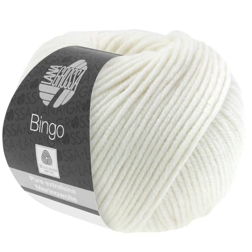 LANA GROSSA Bingo | Extrafeine Merinowolle waschmaschinenfest und filzfrei | Handstrickgarn aus 100% Schurwolle (Merino extrafein) | 50g Wolle zum Stricken & Häkeln | 80m Garn von Lana Grossa