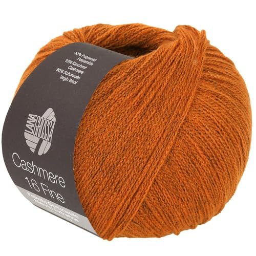 LANA GROSSA Cashmere 16 Fine | Kettengarn aus Kaschmir- und Merinowolle | Handstrickgarn aus 80% Schurwolle (Merino extrafine), 10% Kaschmir & Polyamid | 50g Wolle zum Stricken & Häkeln | 320m Garn von Lana Grossa