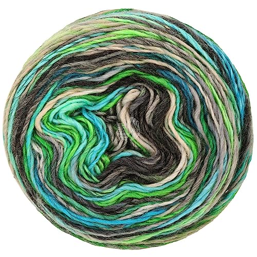 LANA GROSSA Colorissimo | Farbenfrohes Merino-Dochtgarn | Handstrickgarn aus 100% Schurwolle (Merino extrafein) | 100g Wolle zum Stricken & Häkeln | 300m Garn von Lana Grossa