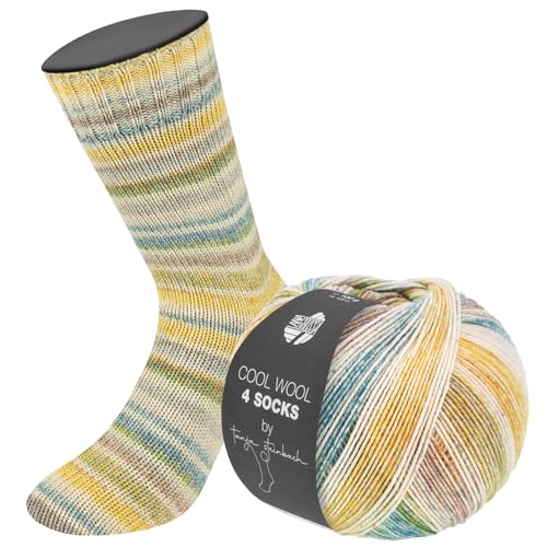 LANA GROSSA Cool Wool 4 Socks Print | Bedrucktes Merino-Sockengarn aus mehrfach verzwirnten Einzelfäden | Handstrickgarne aus 75% Schurwolle (Merino) | 100g Wolle zum Stricken & Häkeln | 420m Garn von Lana Grossa