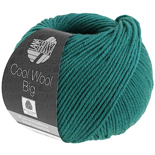 LANA GROSSA Cool Wool Big | Extrafeine Merinowolle waschmaschinenfest und filzfrei | Handstrickgarn aus 100% Schurwolle (Merino) | 50g Wolle zum Stricken & Häkeln | 120m Garn von Lana Grossa