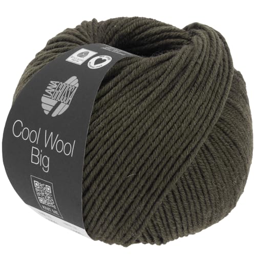 LANA GROSSA Cool Wool Big Melange | Extrafeine Merinowolle waschmaschinenfest und filzfrei | Handstrickgarn aus 100% Schurwolle (Merino) | 50g Wolle zum Stricken & Häkeln | 120m Garn von Lana Grossa