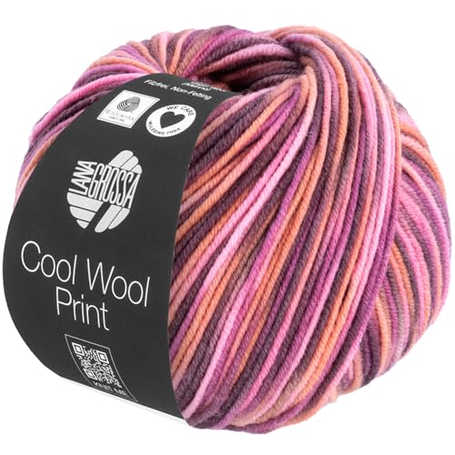 LANA GROSSA Cool Wool Print | Extrafeine Merinowolle waschmaschinenfest und filzfrei | Handstrickgarn aus 100% Schurwolle (Merino extrafein) | 50g Wolle zum Stricken & Häkeln | 160m Garn von Lana Grossa
