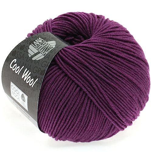 LANA GROSSA Cool Wool Uni | Extrafeine Merinowolle waschmaschinenfest und filzfrei | Handstrickgarn aus 100% Schurwolle (Merino extrafein) | 50g Wolle zum Stricken & Häkeln | 160m Garn von Lana Grossa