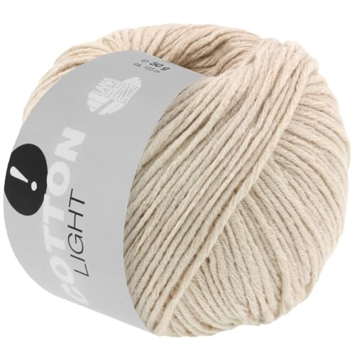 LANA GROSSA Cotton Light | Multifile Baumwollmischung | Handstrickgarn aus 50% Baumwolle & 50% Polyacryl | 50g Wolle zum Stricken & Häkeln | 123m Garn von Lana Grossa