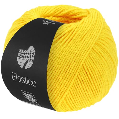 LANA GROSSA Elastico | Baumwoll-Klassiker mit leichtem Stretchanteil | Handstrickgarn aus 96% Baumwolle & 4% Polyester (Elite)| 50g Wolle zum Stricken & Häkeln | 160m Garn von Lana Grossa