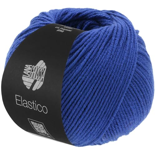 LANA GROSSA Elastico | Baumwoll-Klassiker mit leichtem Stretchanteil | Handstrickgarn aus 96% Baumwolle & 4% Polyester (Elite)| 50g Wolle zum Stricken & Häkeln | 160m Garn von Lana Grossa