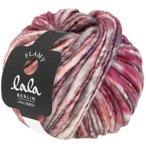 LANA GROSSA lala Berlin Flamy | Das moderne Flammengarn aus weichen Merinofasern | Handstrickgarn aus 100% Schurwolle (Merino) | 100g Wolle zum Stricken & Häkeln | 70m Garn von Lana Grossa