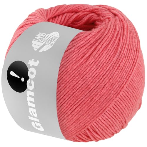 Lana Grossa GLAMCOT zart glänzende, multifile Baumwoll-Viskosemischung 155 m, Farbe:006 - Himbeer von Lana Grossa