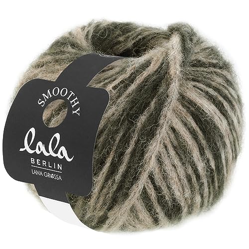 LANA GROSSA lala Berlin Smoothy | Leichtes Alpaka-Schlauchgarn im Bicolor-Effekt | Handstrickgarn aus 62% Alpaka (Baby), 27% Polyamid & 11% Schurwolle | 50g Wolle zum Stricken & Häkeln | 135m Garn von Lana Grossa