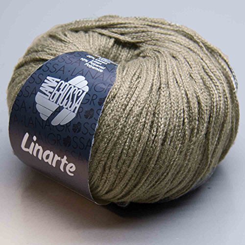 LANA GROSSA Linarte | Moderner Baumwoll/Leinen-Klassiker | Handstrickgarn aus 40% Microfaser (Viscose), 30% Baumwolle, 20% Leinen & 10% Polyamid | 50g Wolle zum Stricken & Häkeln | 125m Garn von Lana Grossa